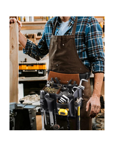 Bolsa de Herramientas ARCFOX con Cinturón de Cuero 10 Bolsillos