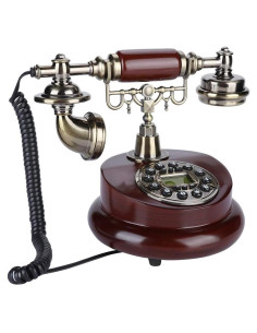 Teléfono Fijo Digital Retro Zerone con Pantalla LCD Azul