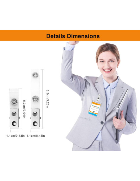 Clips de Metal Fushing 150 Pcs para Insignias y Tarjetas