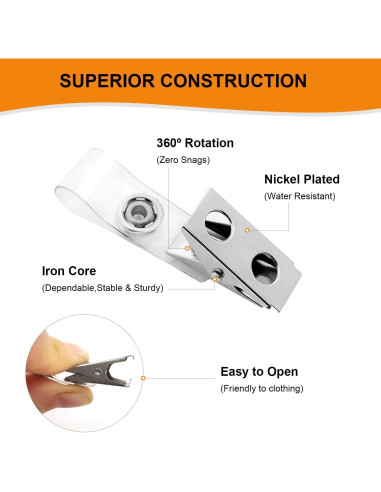 Clips de Metal Fushing 150 Pcs para Insignias y Tarjetas