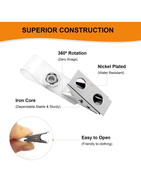 Clips de Metal Fushing 150 Pcs para Insignias y Tarjetas