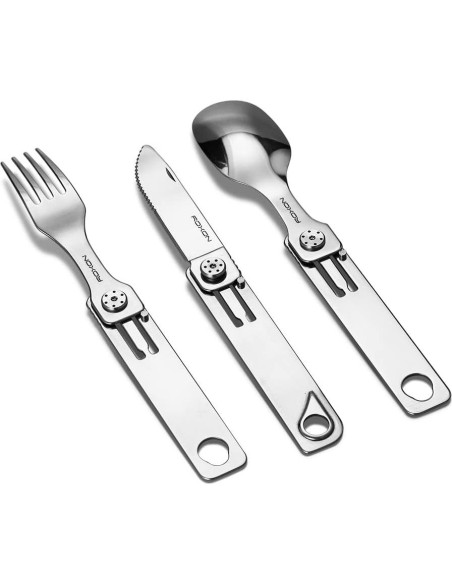 Utensilios de Camping Roxon C1 3 en 1 Acero Inoxidable