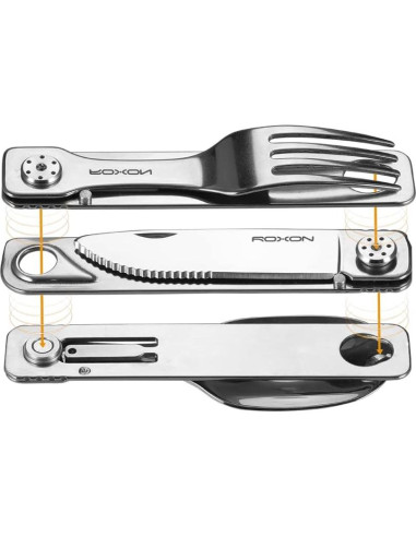 Utensilios de Camping Roxon C1 3 en 1 Acero Inoxidable