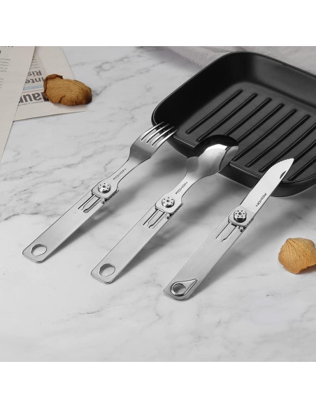 Utensilios de Camping Roxon C1 3 en 1 Acero Inoxidable