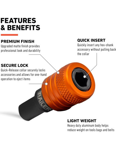 Soporte de Llave para Bits Railer 5pc - Hexagonal 1/4"