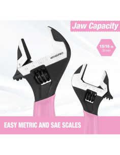 Llave Inglesa Ajustable WORKPRO 15,24 cm Rosa Acero Cr-V 2