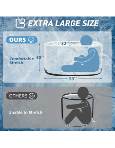 Tina de Baño de Hielo XXL BNEHS 235L Ovalada Blanca 2