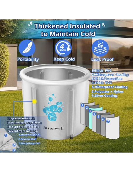 Tina de Baño de Hielo Jasonwell 90L para Atletas