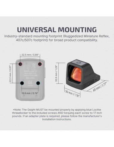 OLIGHT Osight Punto Rojo Recargable con Cubierta Carga