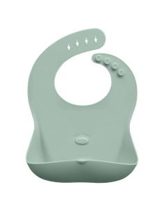 Babero de Silicona Abiie Ruby Wrapp Verde Salvia - Impermeable