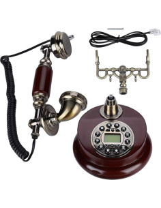 Teléfono Fijo Digital Retro Zerone con Pantalla LCD Azul 2