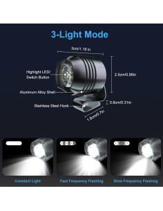 Adorno Clip-on para Crocs OUNS MOON - 2 Faros LED 2