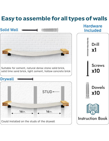 Hamaca para Gatos Sand Peak 86x33 cm Madera Sólida