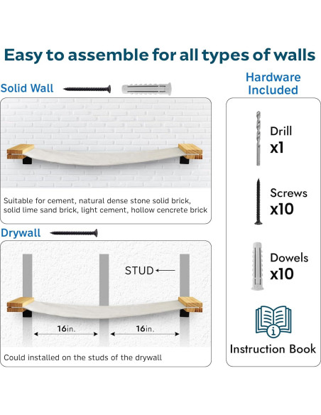 Hamaca para Gatos Sand Peak 86x33 cm Madera Sólida