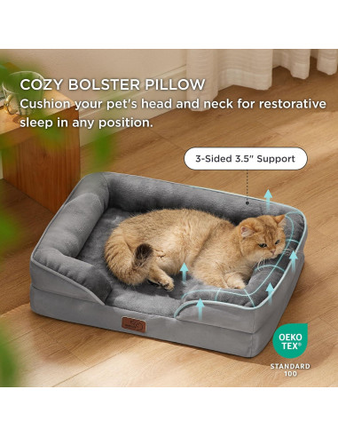 Cama para Gatos Bedsure Gris Soporte Ortopédico 50x38 cm