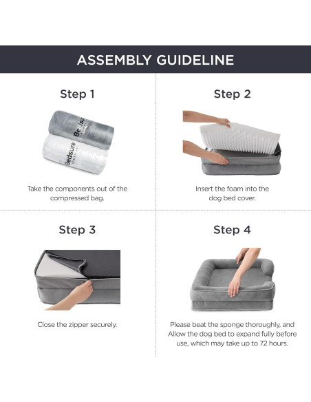 Cama para Gatos Bedsure Gris Soporte Ortopédico 50x38 cm Cama para Gatos Bedsure Gris Soporte Ortopédico 50x38 cm