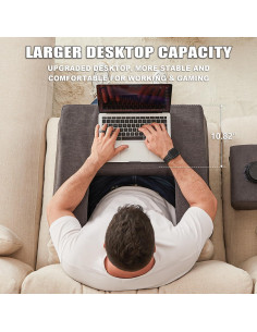 Almohadilla de regazo Comehealthy grande con portavasos gris 2