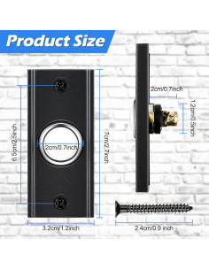Dreyoo Botón de Timbre Iluminado Negro 7.1x3.2 cm 2