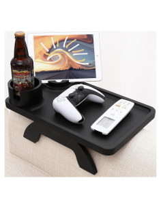 Mesa de brazo para sofá Linsongmax con portavasos y soporte