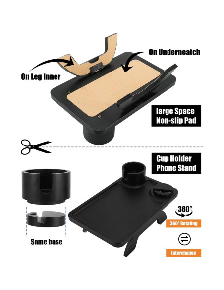 Mesa de brazo para sofá Linsongmax con portavasos y soporte