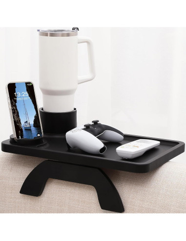 Mesa de brazo para sofá Linsongmax con portavasos y soporte