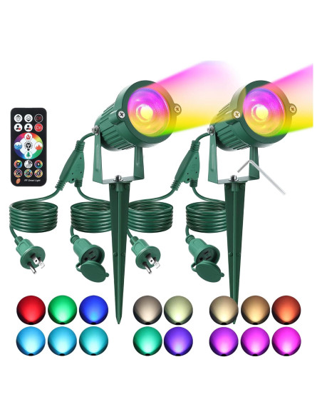 Foco LED RGB Enhon 2 Piezas Exterior a Prueba de Agua