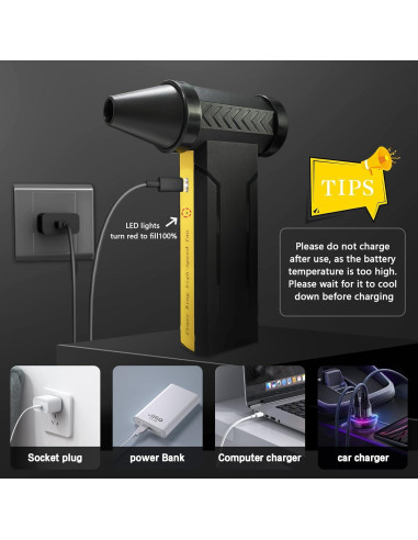 Soplador de Aire Comprimido Hertzborn 160000RPM 10000mAh