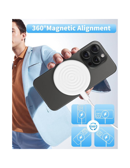 Cargador Inalámbrico Magnético AIOXQNL 15W para iPhone y AirPods