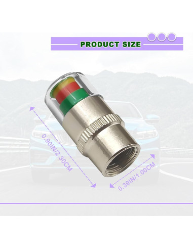 8 Tapones de Válvula de Presión de Neumáticos KEVWR Universal