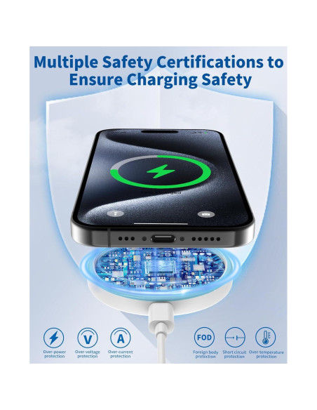 Cargador Inalámbrico Magnético AIOXQNL 15W para iPhone y AirPods