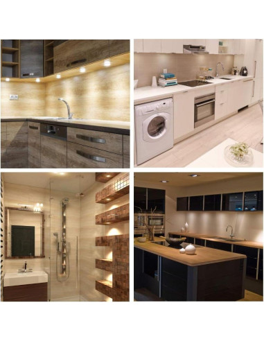 Luces LED EShine Puck Bajo Gabinete 3 Piezas Regulables