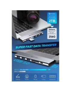 Adaptador Hub USB C UtechSmart 7 en 2 para MacBook Pro/Air 2