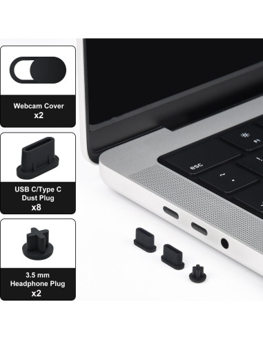 10 Tapas de Polvo para Puertos MacBook Air/Pro 2025-2018