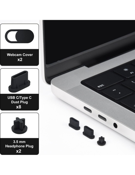 10 Tapas de Polvo para Puertos MacBook Air/Pro 2025-2018