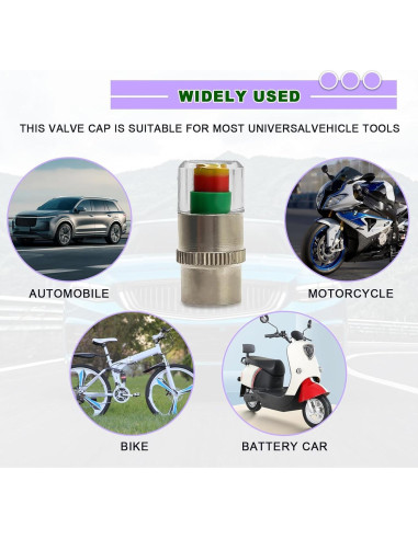 8 Tapones de Válvula de Presión de Neumáticos KEVWR Universal
