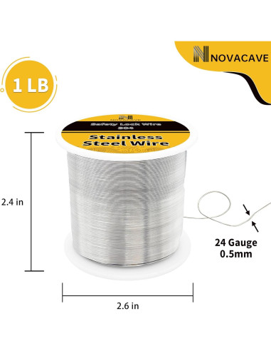 Alambre de Acero Inoxidable 304 Novacave 0.5 mm 280.4 m