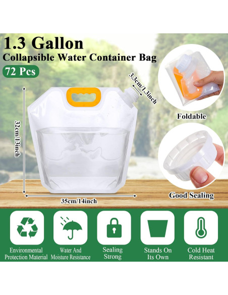 Bolsa de Agua Colapsable Jingmore 5L 72 Unidades Camping