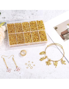 4600 Anillas de Salto Doradas PAXCOO + Herramienta Abridora 2