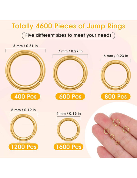 4600 Anillas de Salto Doradas PAXCOO + Herramienta Abridora 4600 Anillas de Salto Doradas PAXCOO + Herramienta Abridora