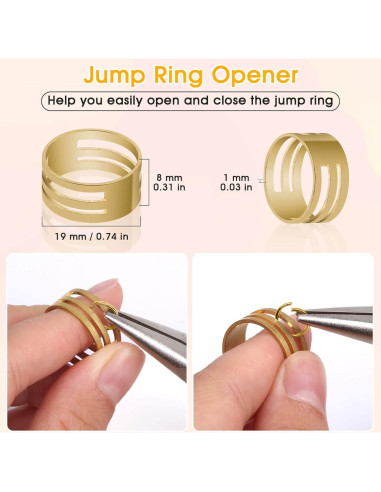 4600 Anillas de Salto Doradas PAXCOO + Herramienta Abridora