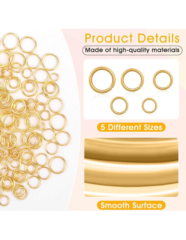 4600 Anillas de Salto Doradas PAXCOO + Herramienta Abridora