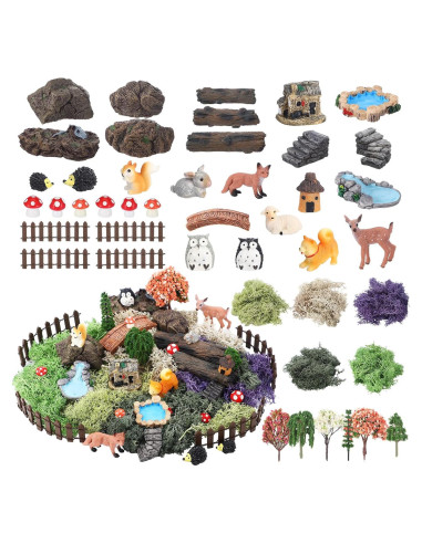 Kit de Accesorios de Jardín en Miniatura Chunful - 45 Piezas