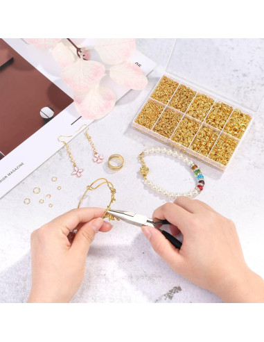 4600 Anillas de Salto Doradas PAXCOO + Herramienta Abridora