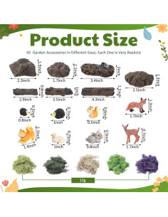 Kit de Accesorios de Jardín en Miniatura Chunful - 45 Piezas 2