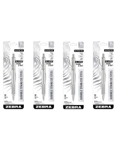 Bolígrafo Retráctil Zebra F-701 Acero Inoxidable 0.8mm Negro