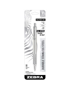Bolígrafo Retráctil Zebra F-701 Acero Inoxidable 0.8mm Negro 2