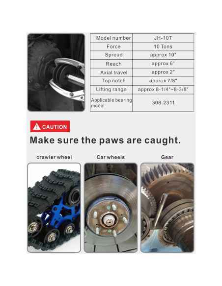 Juego de Extractores Hidráulicos UTZIKO 10T 2/3 Mandíbulas