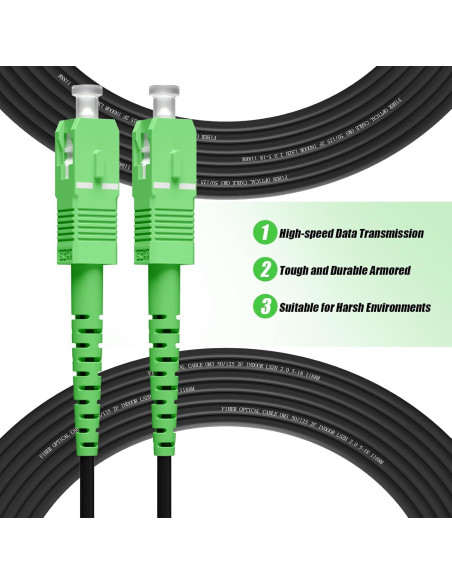 Cable de Fibra Óptica Fibergaga SC/APC 3M Exterior Blindado