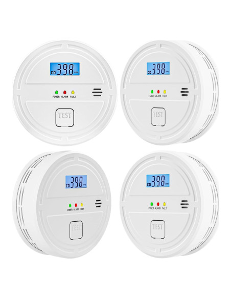 Detector de Humo y Monóxido Soewolit 4 Paquetes 85 dB Detector de Humo y Monóxido Soewolit 4 Paquetes 85 dB