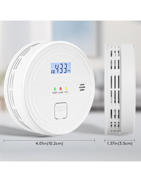 Detector de Humo y Monóxido Soewolit 4 Paquetes 85 dB Detector de Humo y Monóxido Soewolit 4 Paquetes 85 dB
